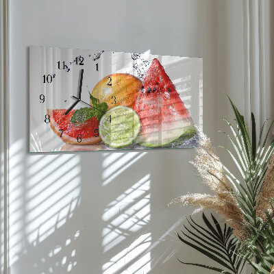 Rektangulært glas vægur Saftig høst