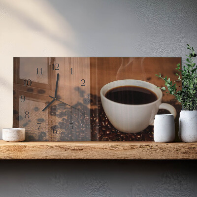 Vandret glas vægur Varm kaffeinfusion