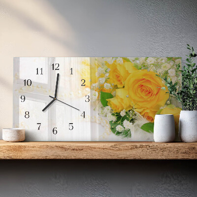 Vandret glas vægur Blomst