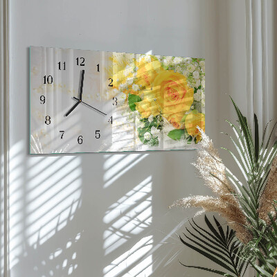 Vandret glas vægur Blomst