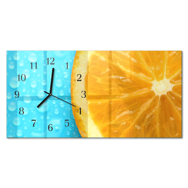Vandret glas vægur Appelsin citrus