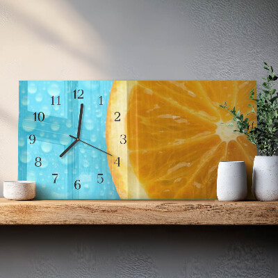 Vandret glas vægur Appelsin citrus