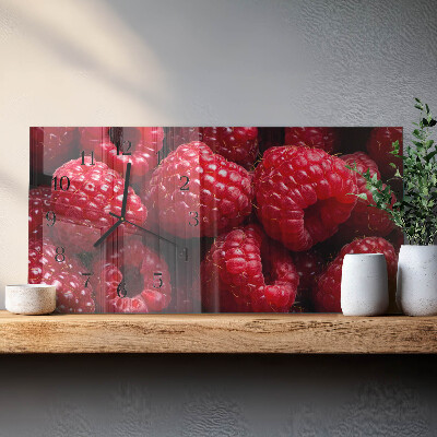 Rektangulært glas vægur Hindbærfrugt