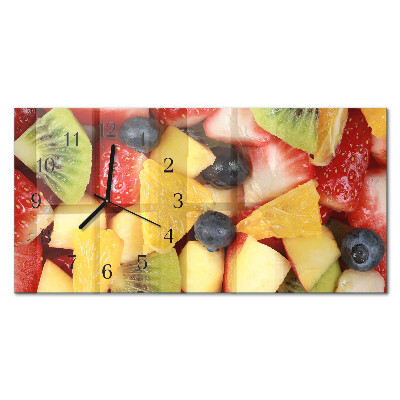 Rektangulært glas vægur Frugtsalat