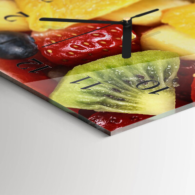 Rektangulært glas vægur Frugtsalat
