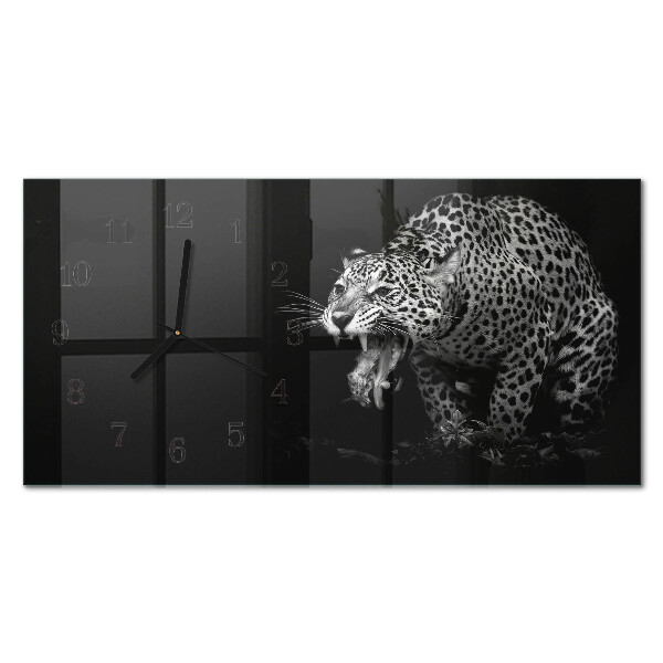Rektangulært glas vægur Amerikansk jaguar