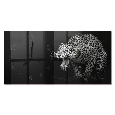 Rektangulært glas vægur Amerikansk jaguar