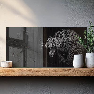 Rektangulært glas vægur Amerikansk jaguar