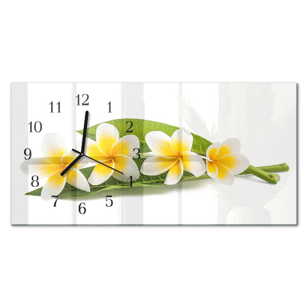 Vandret glas vægur Blomstrende planter