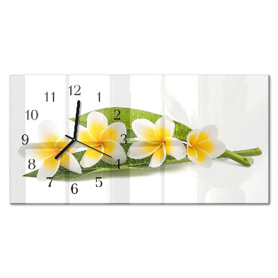 Vandret glas vægur Blomstrende planter