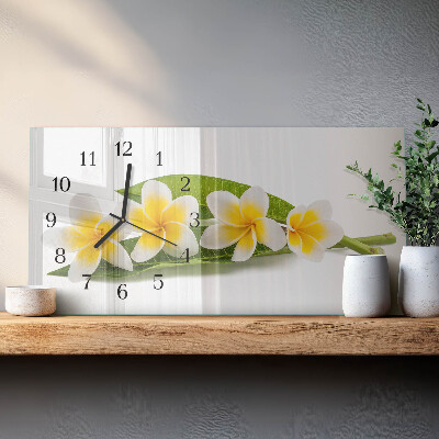 Vandret glas vægur Blomstrende planter