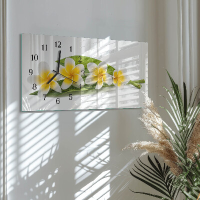 Vandret glas vægur Blomstrende planter