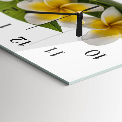 Vandret glas vægur Blomstrende planter