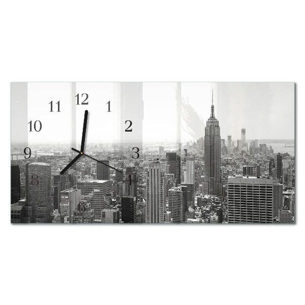 Rektangulært glas vægur New York Manhattan