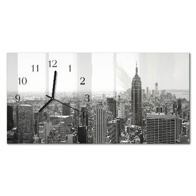 Rektangulært glas vægur New York Manhattan