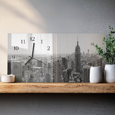 Rektangulært glas vægur New York Manhattan