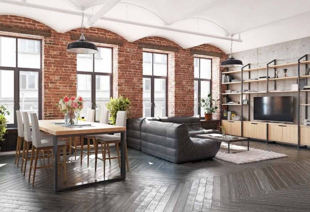 Stue i loftstil