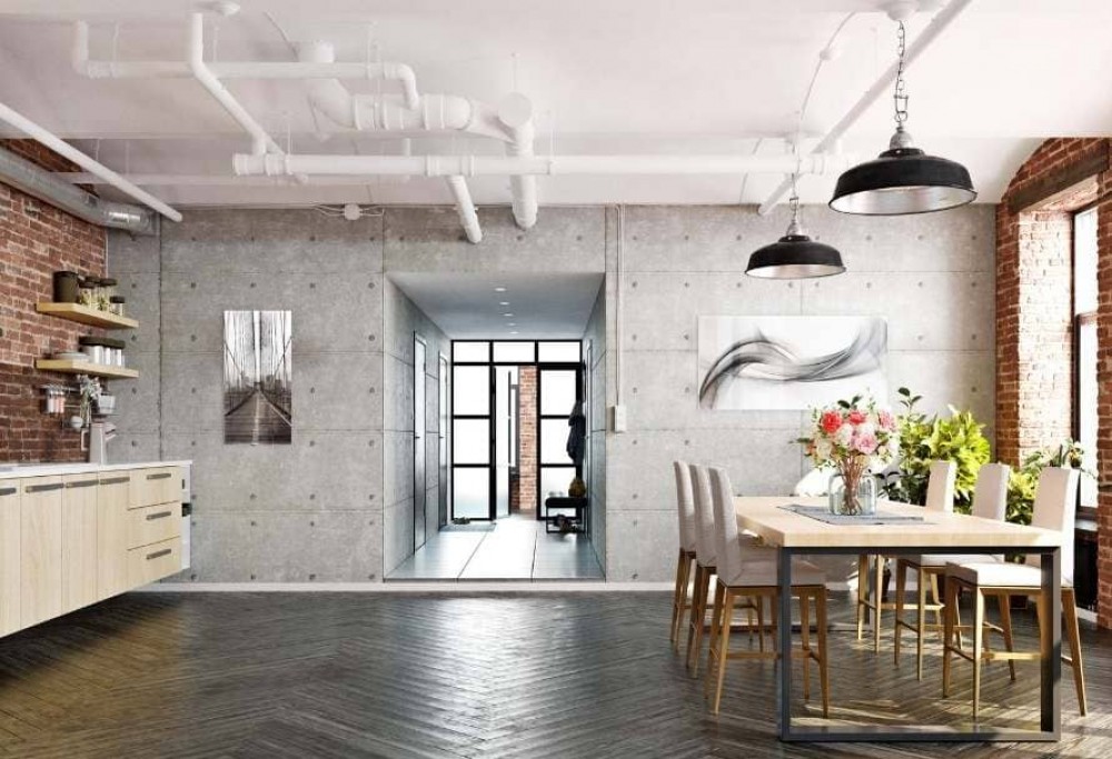 Stue i loftstil