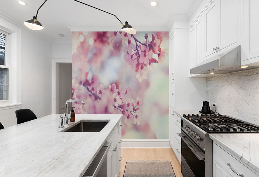 Væggen i køkkenet uden renovering